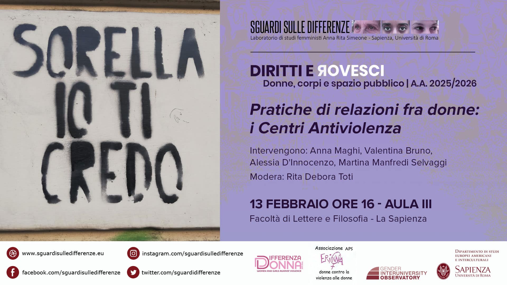 Locandina incontro 13 febbraio. Elaborazione grafica di Celeste Aresu