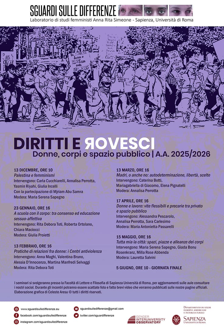 Locandina del programma generale del ciclo 2025/2026. Grafica di Celeste Aresu