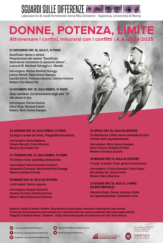 Locandina con programma generale ciclo 2024-2025